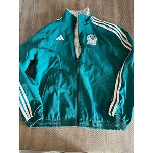 Adidas Mexico 2022 World Cup Reversible Anthem Jacket Women's S Green HF1435